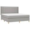 3132001 vidaXL Lit à sommier tapissier avec matelas Gris clair 160x200cm Tissu