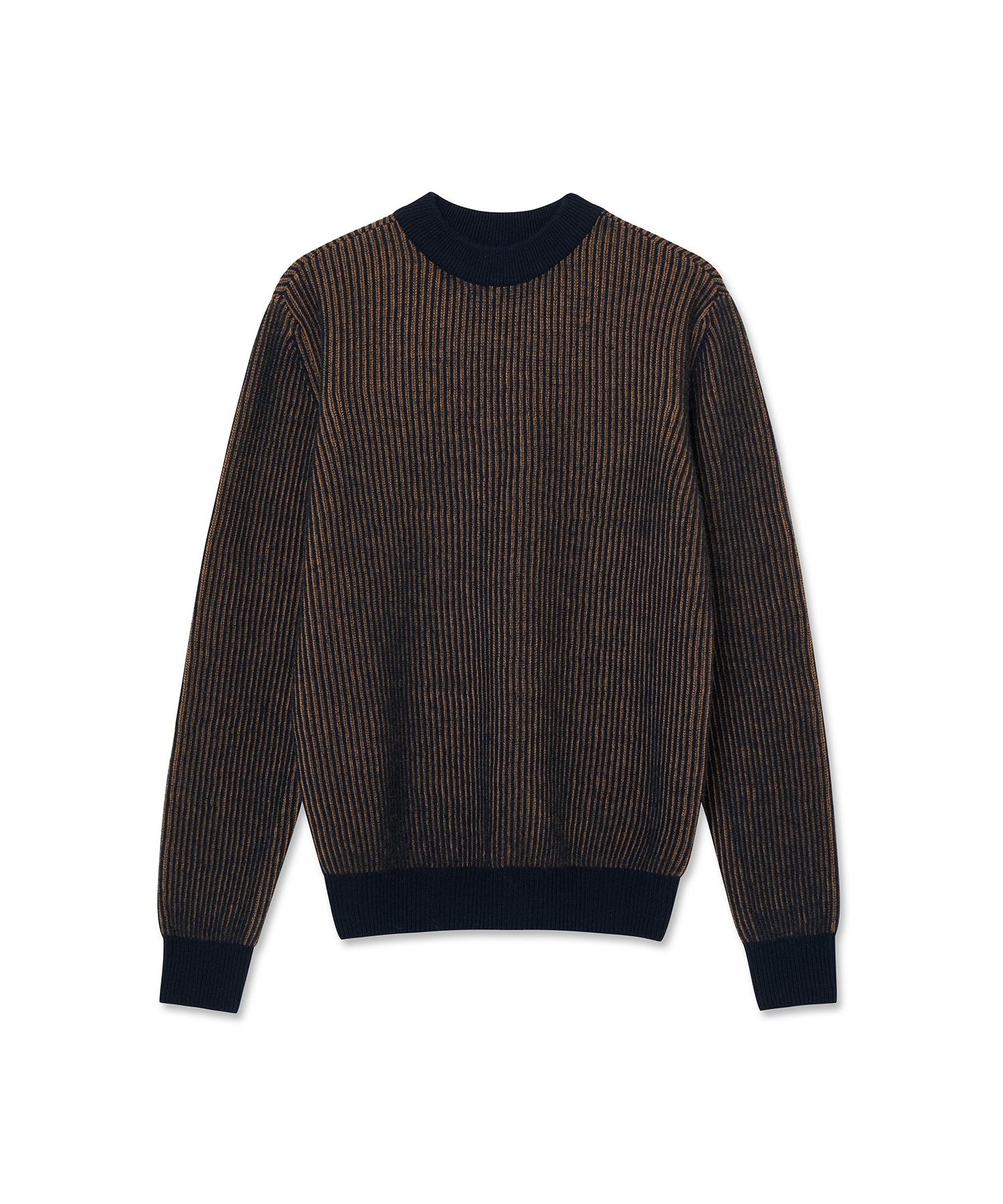 Iolo Two-Tone Ribbed Half Mock Neck_Navy Navy/L