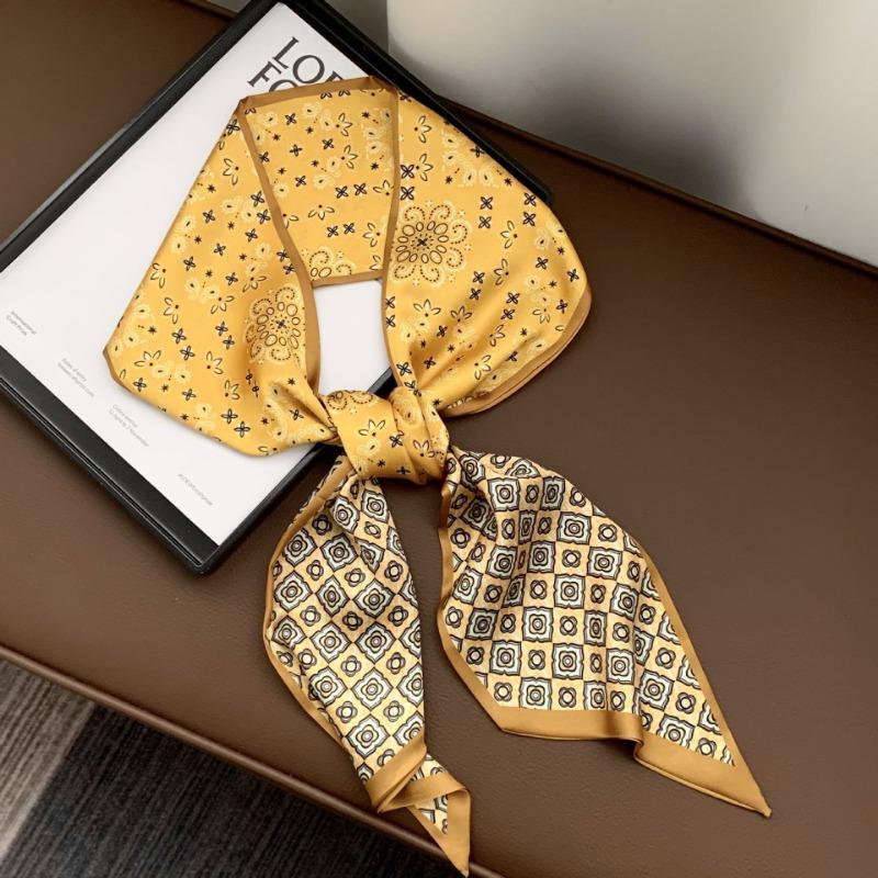 Silk Scarf, Long Strip, Versatile Shirt, Neck Protection, Scarf, Silk Scarf, Multi-purpose Headscarf, Headband, Hair Tie, Decorative Waist Belt.