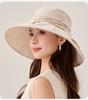 Bow-tie Brimmed Fabric Hat for Women Elegant Foldable Sun Hat UV Protection Fisherman's Hat Soft