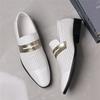 Summer New Designer Breathable White Brown Patent Leather Shoes For Men Casual Penny Loafter Business Formal Dress Footwear