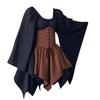QLEICOM Vrouwen Middeleeuwse Renaissance Kostuumjurk, Vintage Cosplay Victoriaanse Gotische Korsetjurk,