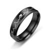Korean Style Titanium Steel Electrocardiogram Heartbeat Ring