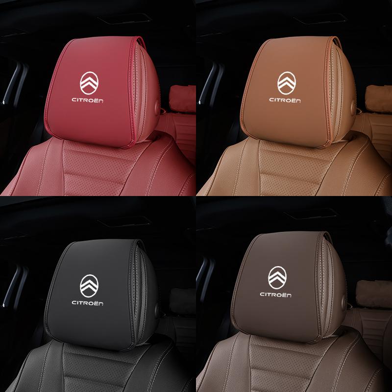 Citroen Car Pillowcase Car Supplies Leather Headrest Cover For Citroen C4 C3 C2 C1 Berlingo Picasso Anti Fouling Decoration Mat aks256