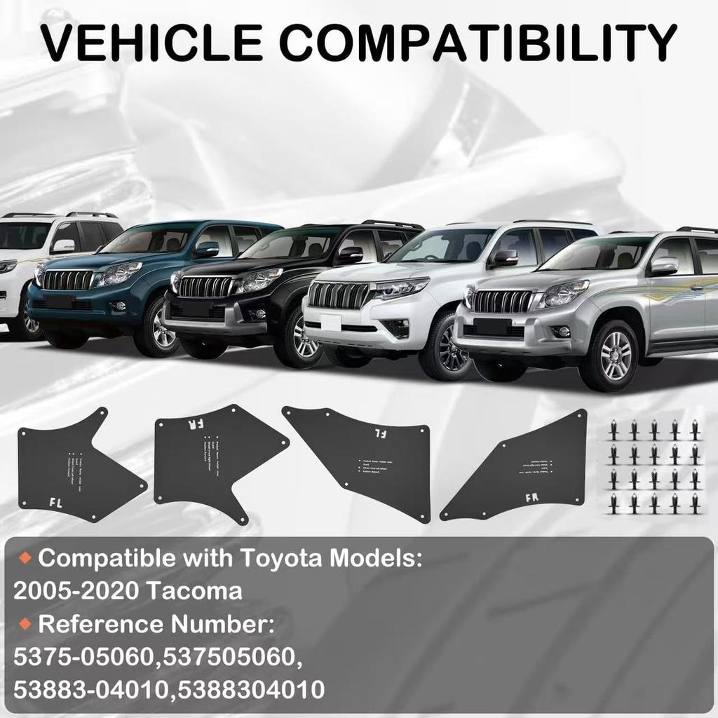 Toyota Tacoma Fender Liners, Splash Shields, Splash Guards & Wheel Well Liners- Essential Wheel Well Covers - Top Toyota Tacoma Accessories For
