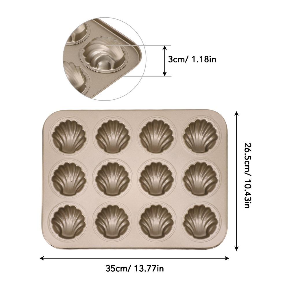 12 Cavity Cookie Tray Heat Resistant Madeleine Mold Cake Pan Professional Baking Mold  Desserts