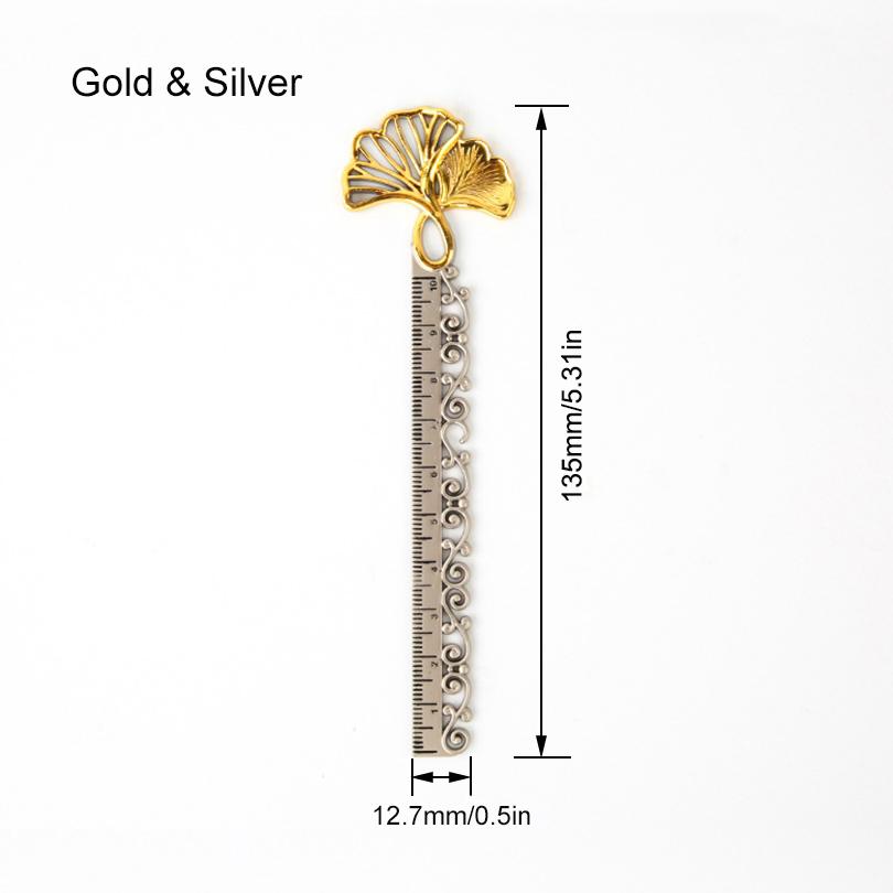 Elegantní klasické kovové záložky pravítko 4 barvy prémiové pro ženy učitele milovníky knih s funkcí měření