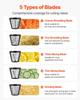 Electric Cheese Grater Salad Maker, 200W Salad Shooter, Electric Vegetable Slicer Shredder Chopper for Fruits with 5 Attachments, Stainless Steel Food
