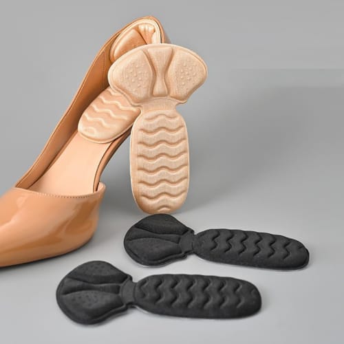 T-shaped Heel Pads, Anti-blister Pads for Shoes, Heel Protection, Prevents Heel Bruising, Shock Absorption, Anti-slip, Adjustable, Cuttable, Strong Ad