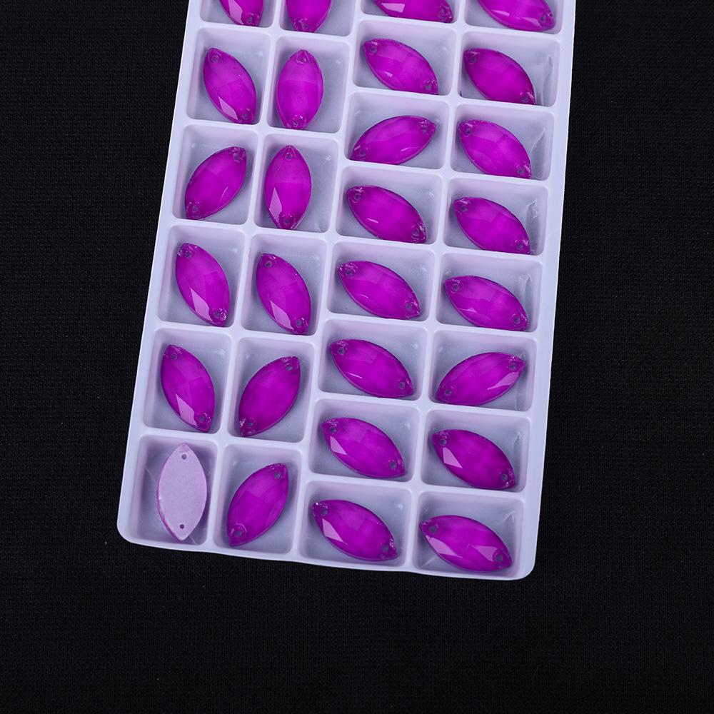 Neon Fluorescent Horse Eye Hand Sewn Drill, Glass Rhinestone Flat Buckle Diy Accessories Clothing Wedding Materials Accessories