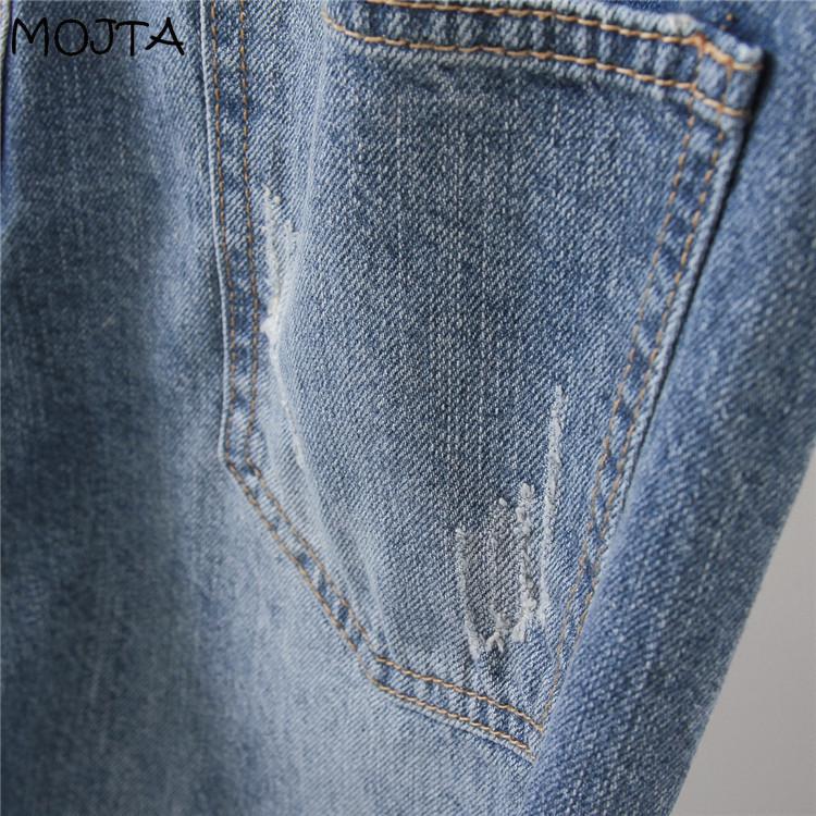 High Women Waist Fit Slim Ladies Jeans Casual Hole Denim Harem Pants Oversized Trousers Streetwear Cropped Pants Plus Size