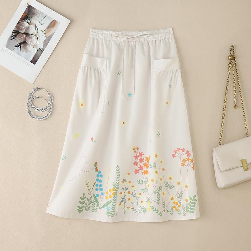 

ZANZEA Women Summer Elastic Waist Loose Casual Floral Print Skirts 5XL