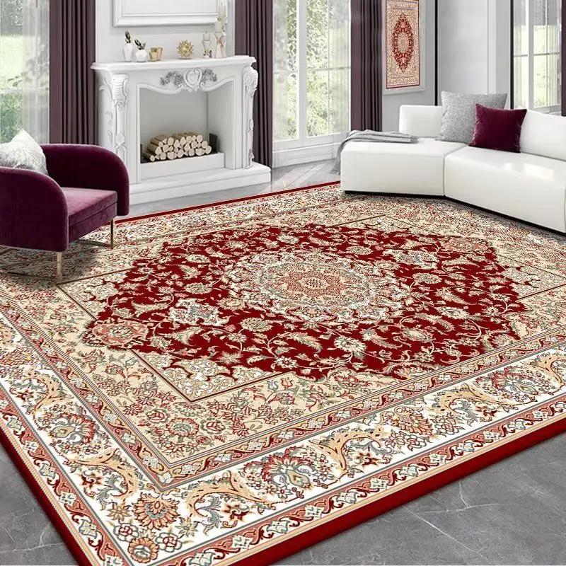 Classic Persian Red Luxury Rug For Living Room Bedroom Premium Nonslip Carpet Elegant Tea Table Kitchen Floor Mat Home Decor