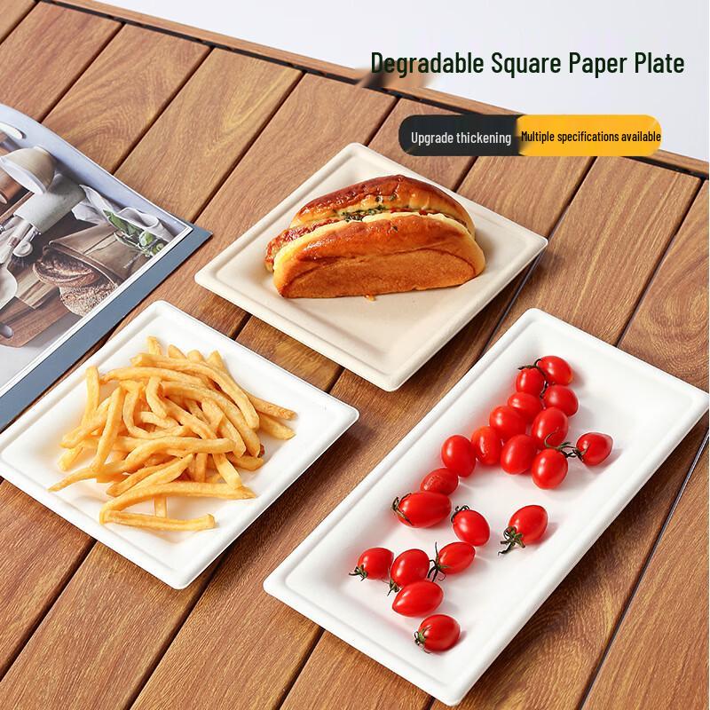 Biodegradable Square Sugarcane Pulp Plates