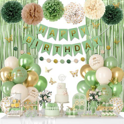 Birthday Party Decorations Rain Curtain Background Flag Cake Power Strip Paper Flower Ball Aluminum Film Balloon Set