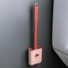 Wall-Mounted Silicone Toilet Brush with Base for Bathroom Cleaning