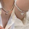 Women's S925 Silver Bold Chain Heart Necklace Bracelet