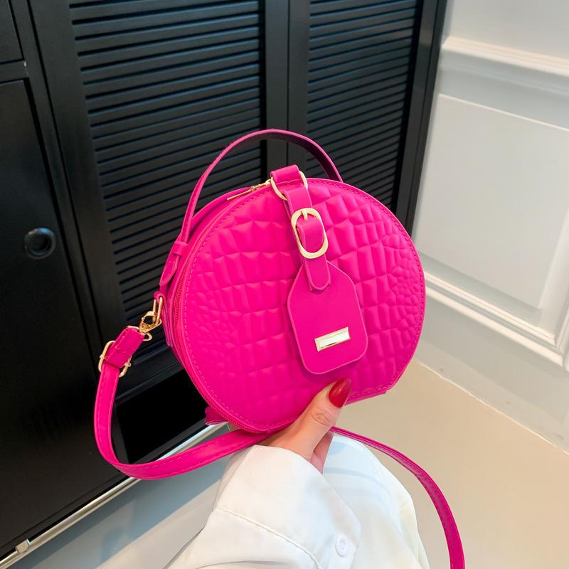 Borsa rotonda da torta da donna senso del design texture effetto coccodrillo borsa a mano alla moda borsa a tracolla a tracolla casual autunno nuovo