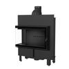 Steel Fireplace KRATKI LUCY SLIM Left 10 kW Ø 160 Black Thermotec