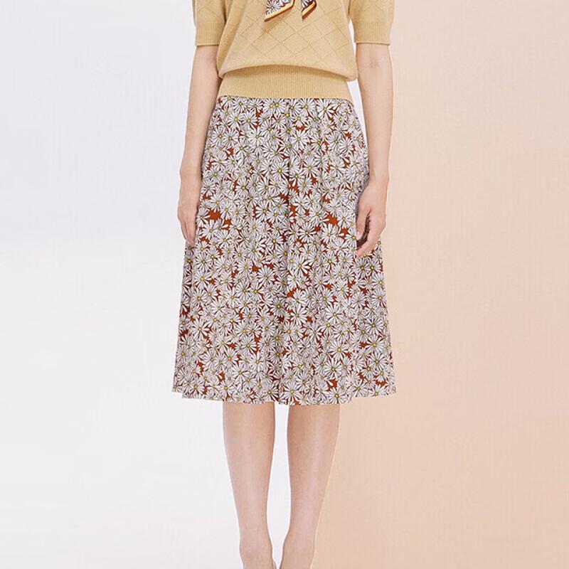 JESSIE Daisy Print A-Line Midi Skirt L