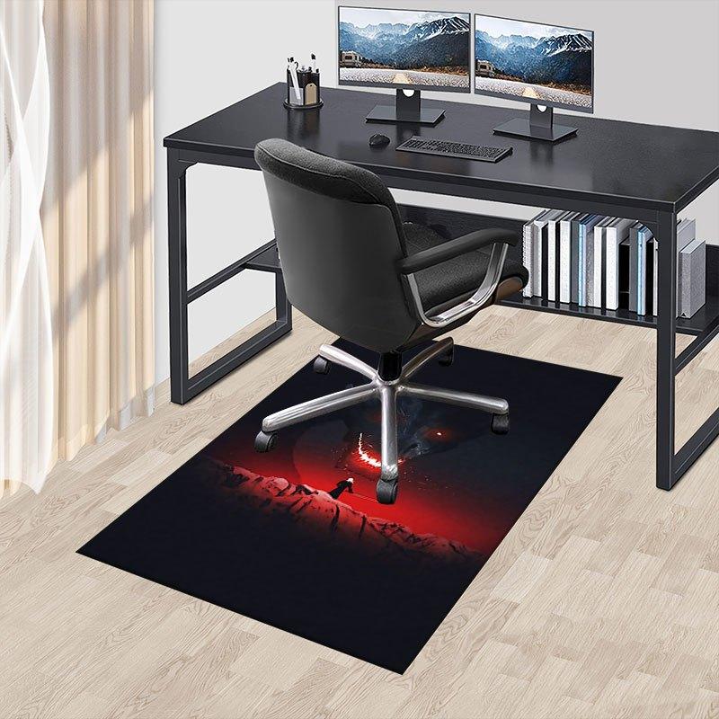 1 Stück Feuer und Blut Büro Teppich Stuhlmatten, Heimdekor Matte | Fantasy Thema Matte | Strapazierfähige Matte, Drachen DekorB20