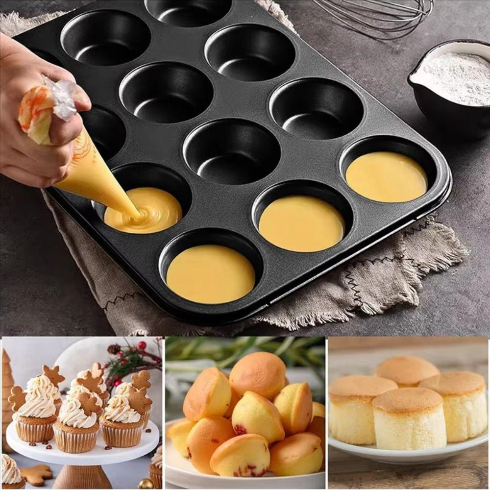 Baking Cake Tray 12/6 Grid Cheesecake Pan Non-Stick Removable Bottom Muffin Pan Mini Carbon Steel Cupcake Mold Mousse