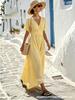 Holiday style seaside v-neck loose long dress summer new simple dress