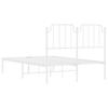 Metal Bed Frame with Headboard White 120x200 cm