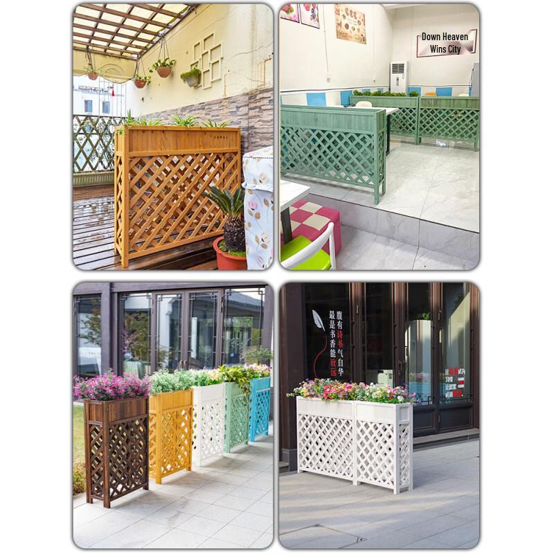Shixun Outdoor Rectangular Wood Planter with Trellis