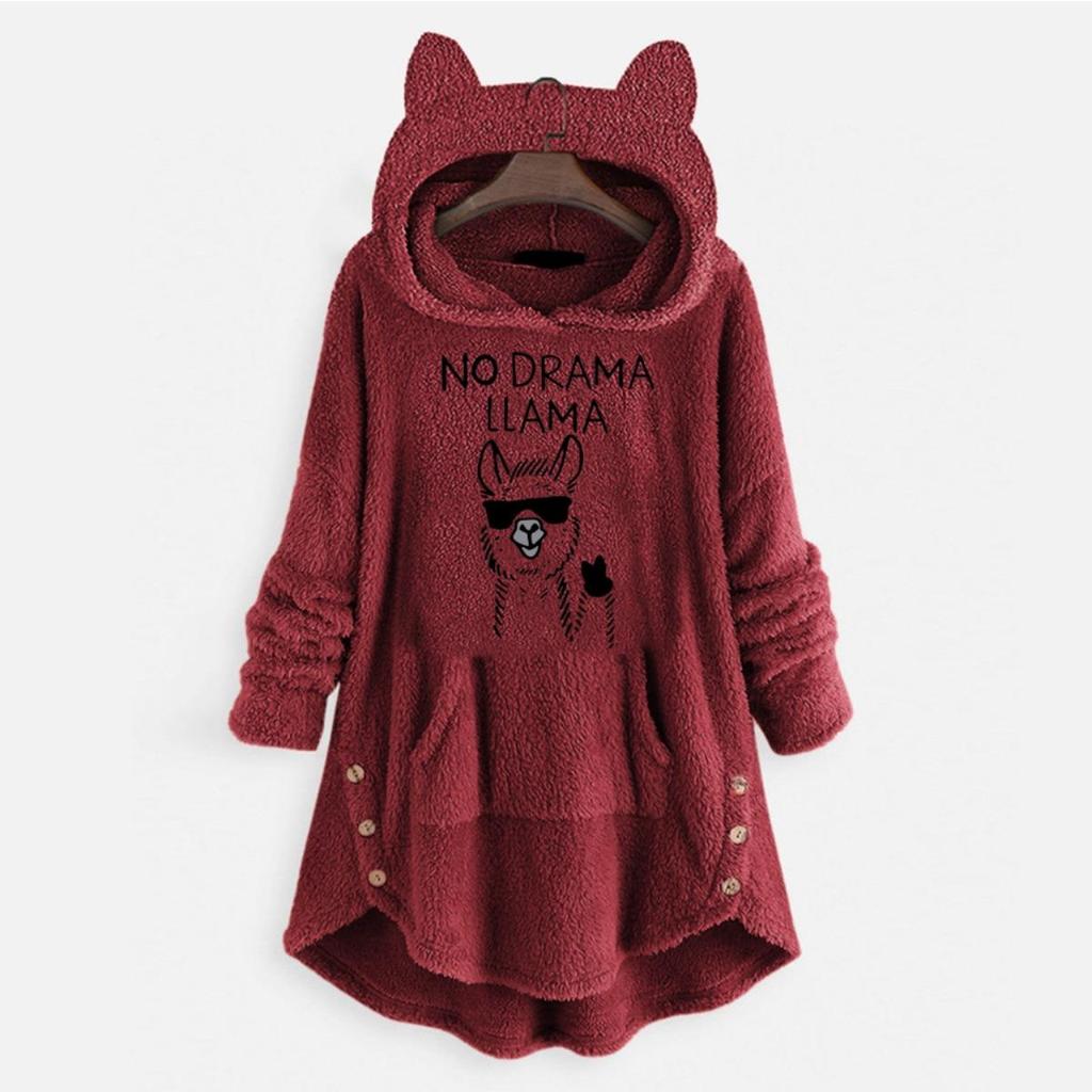 Autumn and Winter Hoodie, Women's Hooded Long Sleeved Double-sided Velvet Women's Oversized Jacket
