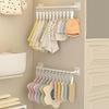 White Kids Wardrobe Hanging Rod Punch-Free Wall Mounted Hat Storage Rack With Clips Plastic Baby Saliva Towel Hook For Home