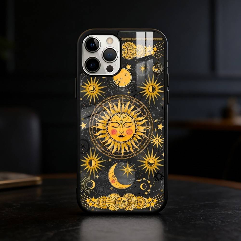 Retro Tarot Sun Moon Stars Phone Case For iPhone 17 16 15 14 13 12 Pro Max Plus for Mirror Wireless Magnetic Cover