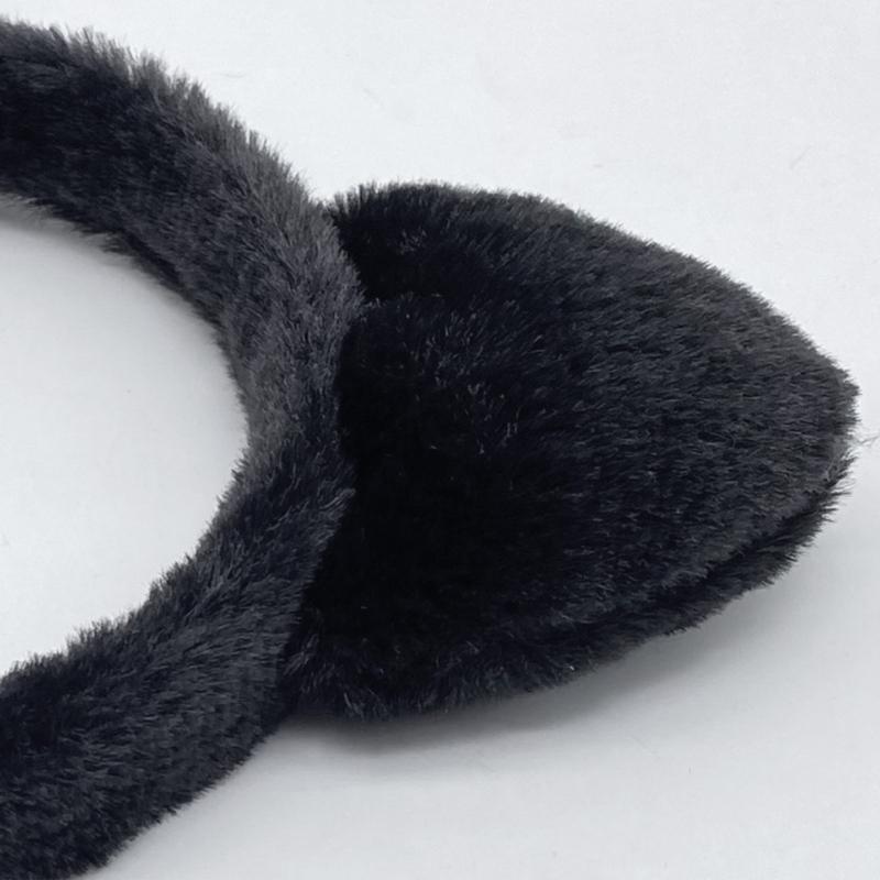 Furry Cats Ear Headpiece Lightweight Adjustable Design Role Play Headband and Tail For Halloween Cosplay Costume Parties