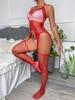 Plus Size Sexy Lingerie One-Piece Bodysuit Women Fishnet See Through  Underwear Transparent Open Strapless Erotic Body Stocking