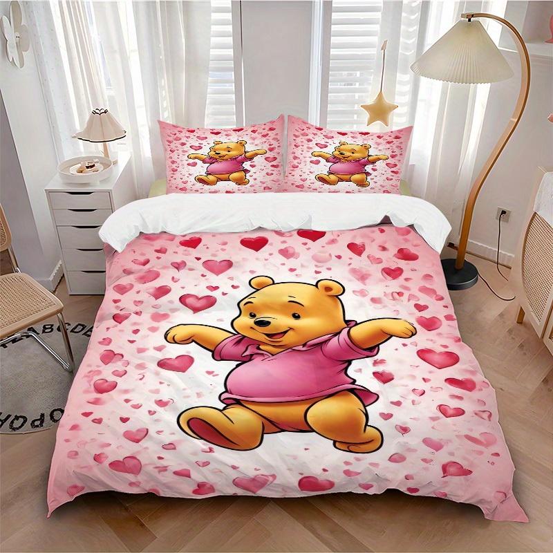 

3pcs set Piglet, Heart, Pink print bedding quilt cover, soft and comfortable quilt cover suitable for bedroom and guest room05 135x200cm