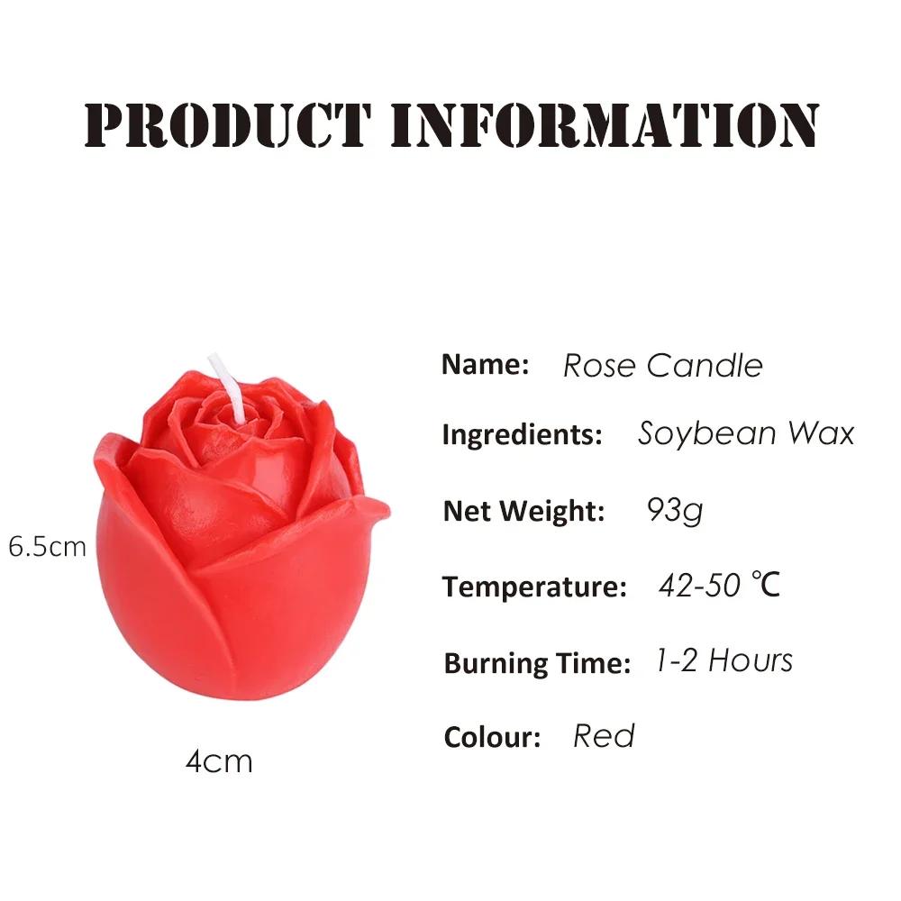 3D  Love Rose Flower Low Temperature Sex Candles SM Low Heat Massage Candles Passionate Wax for Adult Erotic Penis Toys