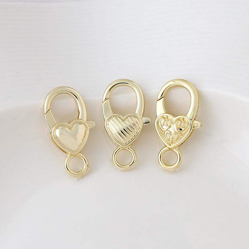Gold-Plated Heart Lobster Clasp Keychain Pendant