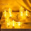4 szt. kryształowe bezpłomieniowe świece LED podgrzewacze zasilane bateryjnie migoczące światło sztuczne świece na wesela wystrój domu