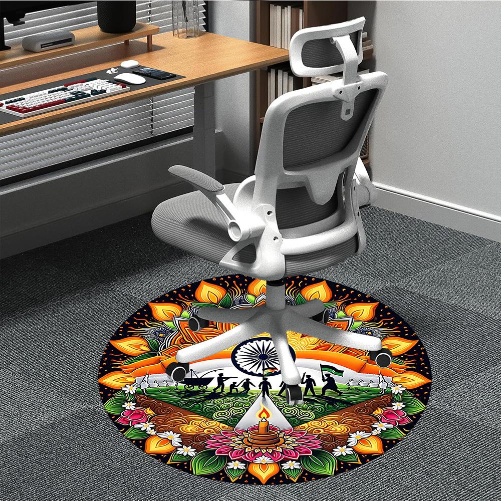 

1pc Celebration Chair Carpet for Office, Soft, Non-Slip Polyester Mat, Office, Living Room, Bedroom, Durable Polyester yy251207141 80cm by 80cm