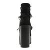 Gdgydh Gothic Vintage Spitzen-Stiefeletten für Damen, Blumenmuster, klobiger Absatz, Plateaustiefel mit Kette, Kleid, Outdoor