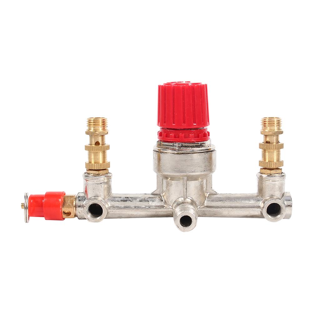 Double Outlet Tube Alloy Air Compressor Switch Pressure Regulator Valve Fit Part