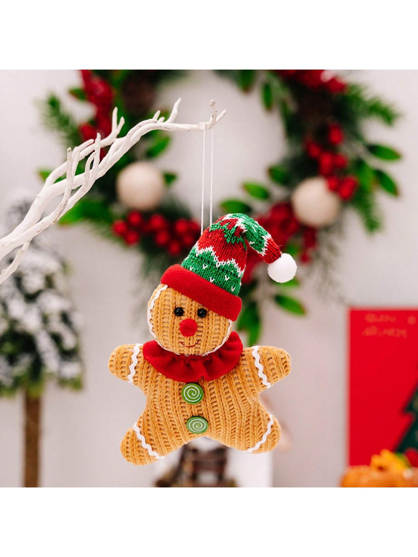 

1 шт. Рождественские украшения Креативная кукла-пряничный человечек Подвеска Желтая кукла Вечеринка Подвеска на рождественскую елку