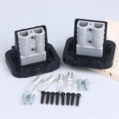 1/2set 50A Cable Connector Plug Battery Quick Connect Disconnect Connector Flush Mount Bracket Panel Cover For Caravan Camper