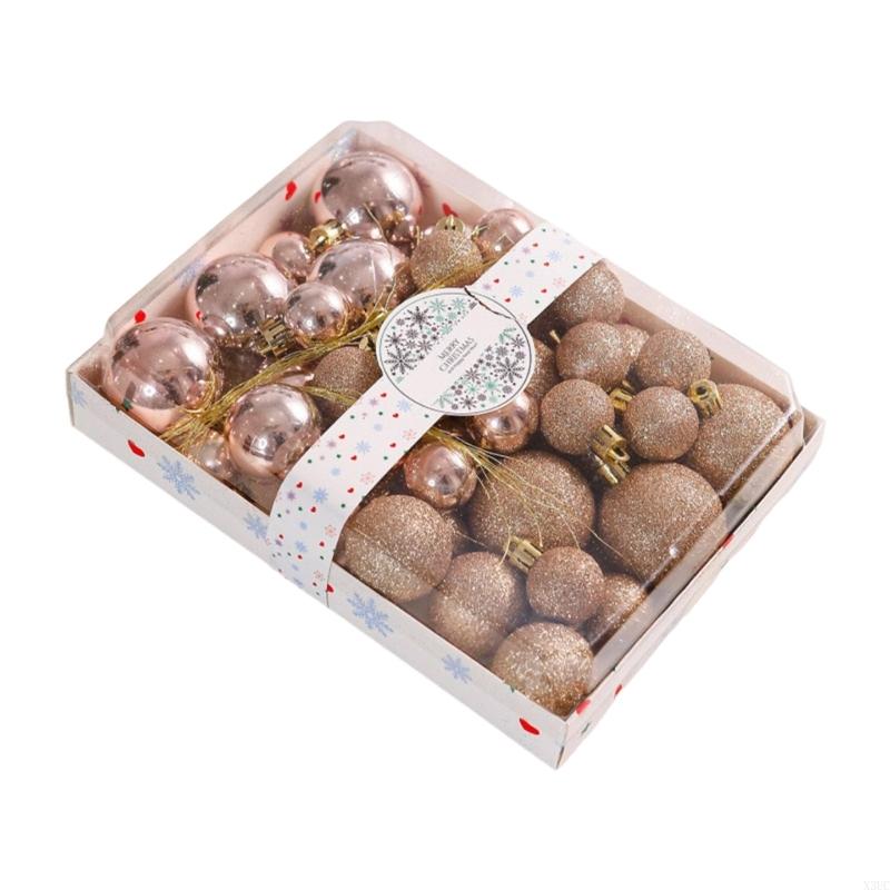 

Holiday Decoration Set 42Pcs Plastic Christmas Ball Ornament For Tree Tabletop And Party Theme Decorations X3UC рожевий колір золота