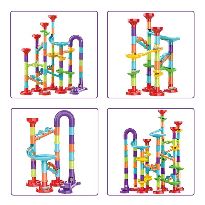 Marble Run Race Track Building Blocks Kids 3D Maze Ball Roll Toy DIY Marble Run Race Coaster SetChristmas Gift