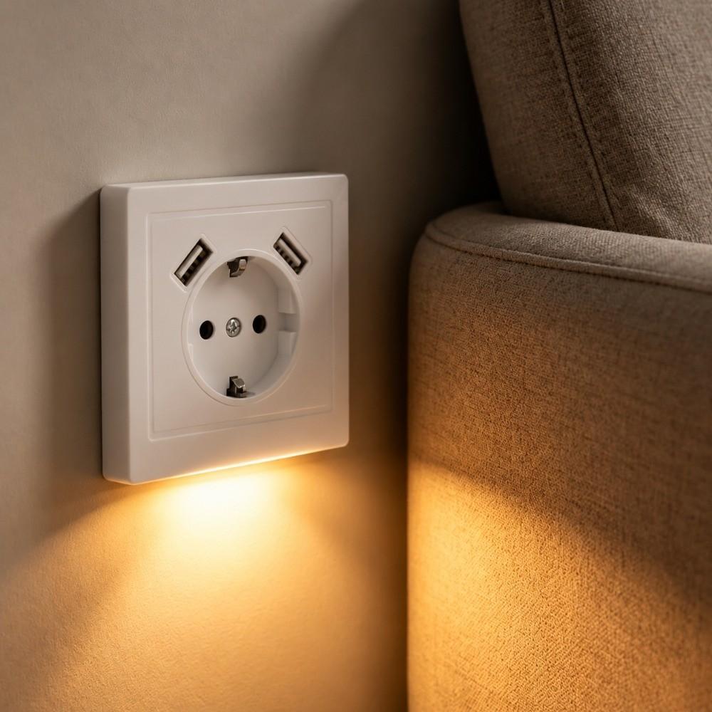 EU Standard Schuko Socket with USB with 2 USB Power Wall Outlet Wall Socket Hotel Installation