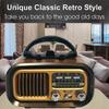 Classic Retro FM/AM/SW Radio Portable Full Band Radio Receiver Wireless Bluetooth Speaker MP3 Player Support USB/TF Card