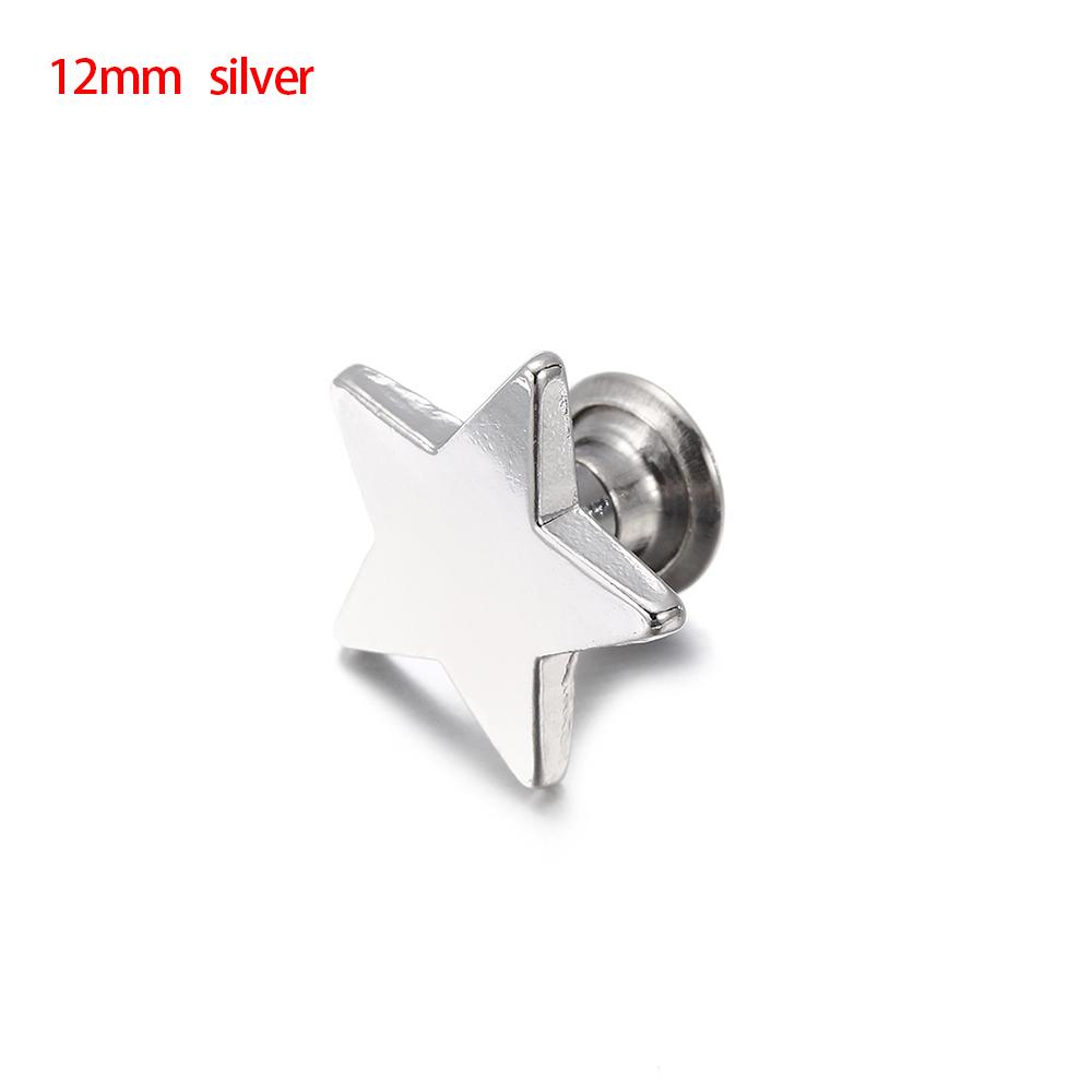 10sets(20pcs) Metal Stars Rivets DIY Clothing Bag Shoes Crafts Decor Supplies Garment Sewing Glass Drill Nail Button 9/12mm