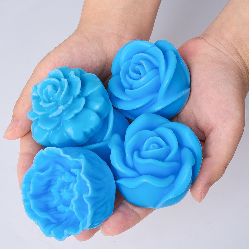 Small Flower Series Silicone Candle Mold 3D Rose Peony Soap Chocolate Cake Baking Tools DIY Aromath Gypsum Resin Craft Molds
