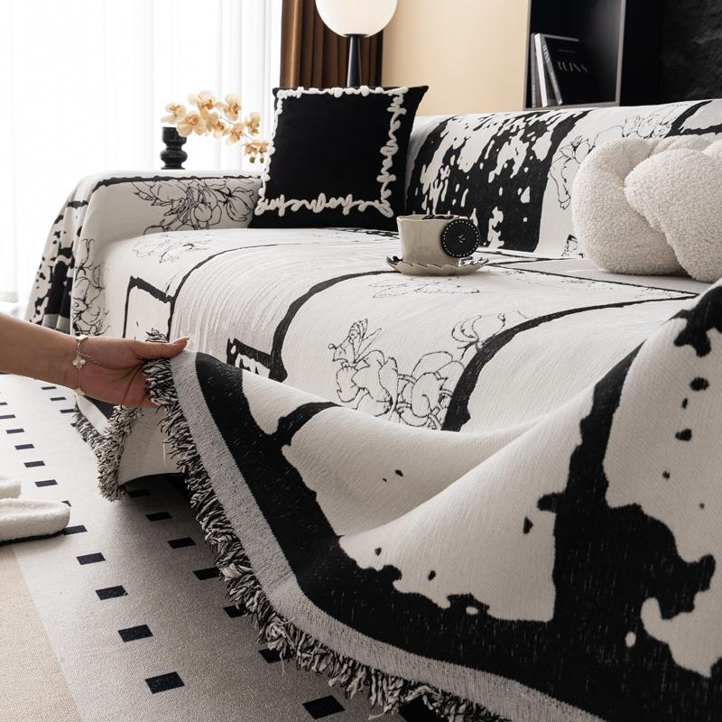 Husă de Sofa Chenille Geometrie Living Modern Antiderapantă Pernă de Sofa Covoraș de Canapea Universal pentru Patru Sezoane Huse Protectoare Îngroșate